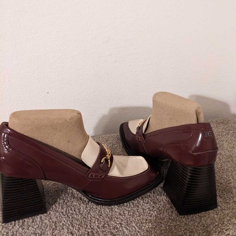 Sam Edelman Burgundy Ivory Leather Heeled Loafer … - image 8