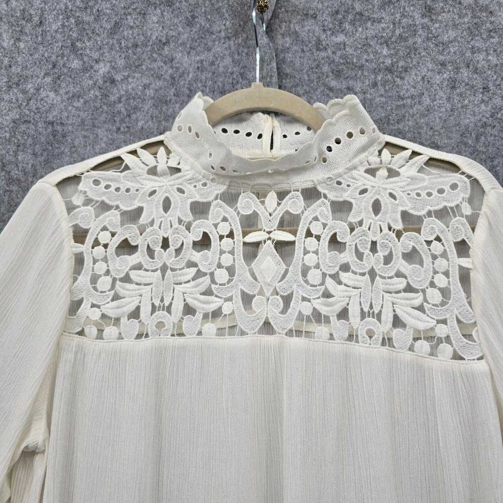 Who WHAT WEAR Blouse Woman Medium Ivory Lace & Sh… - image 8