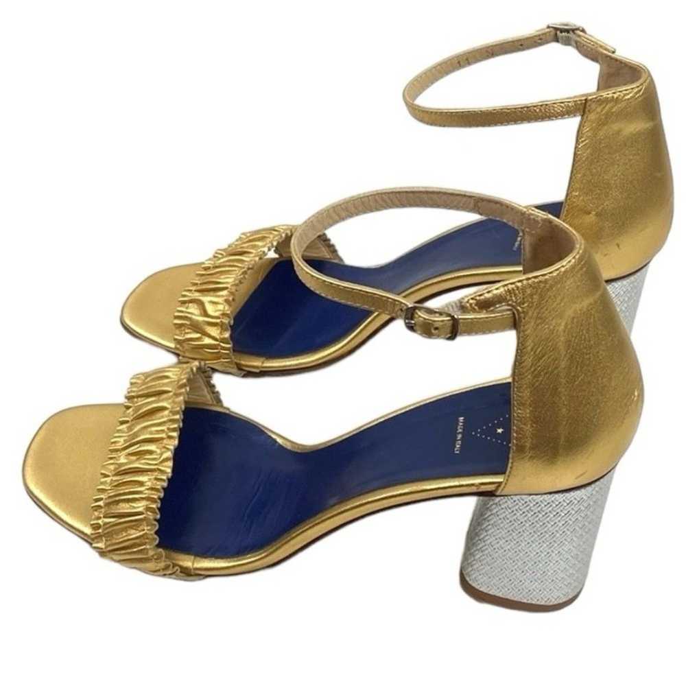 Valentina Rangoni Gold Silver Leather Sandals - N… - image 10