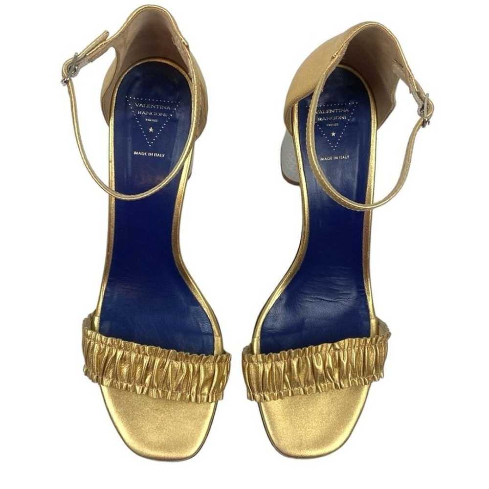 Valentina Rangoni Gold Silver Leather Sandals - N… - image 2