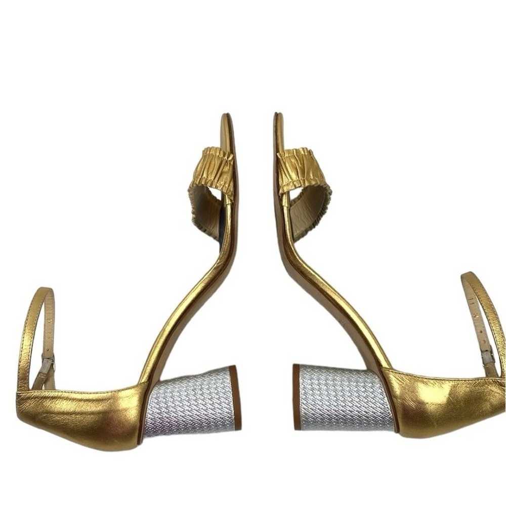 Valentina Rangoni Gold Silver Leather Sandals - N… - image 6