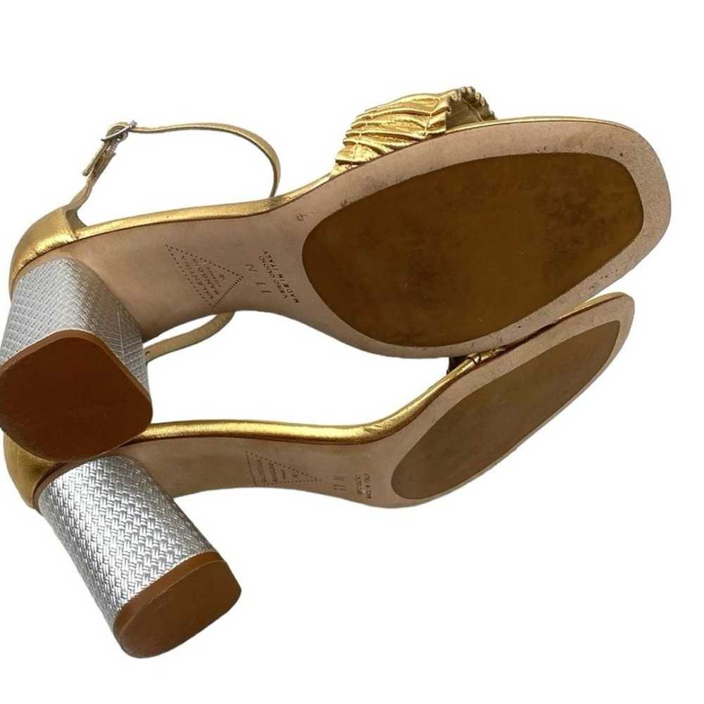 Valentina Rangoni Gold Silver Leather Sandals - N… - image 7