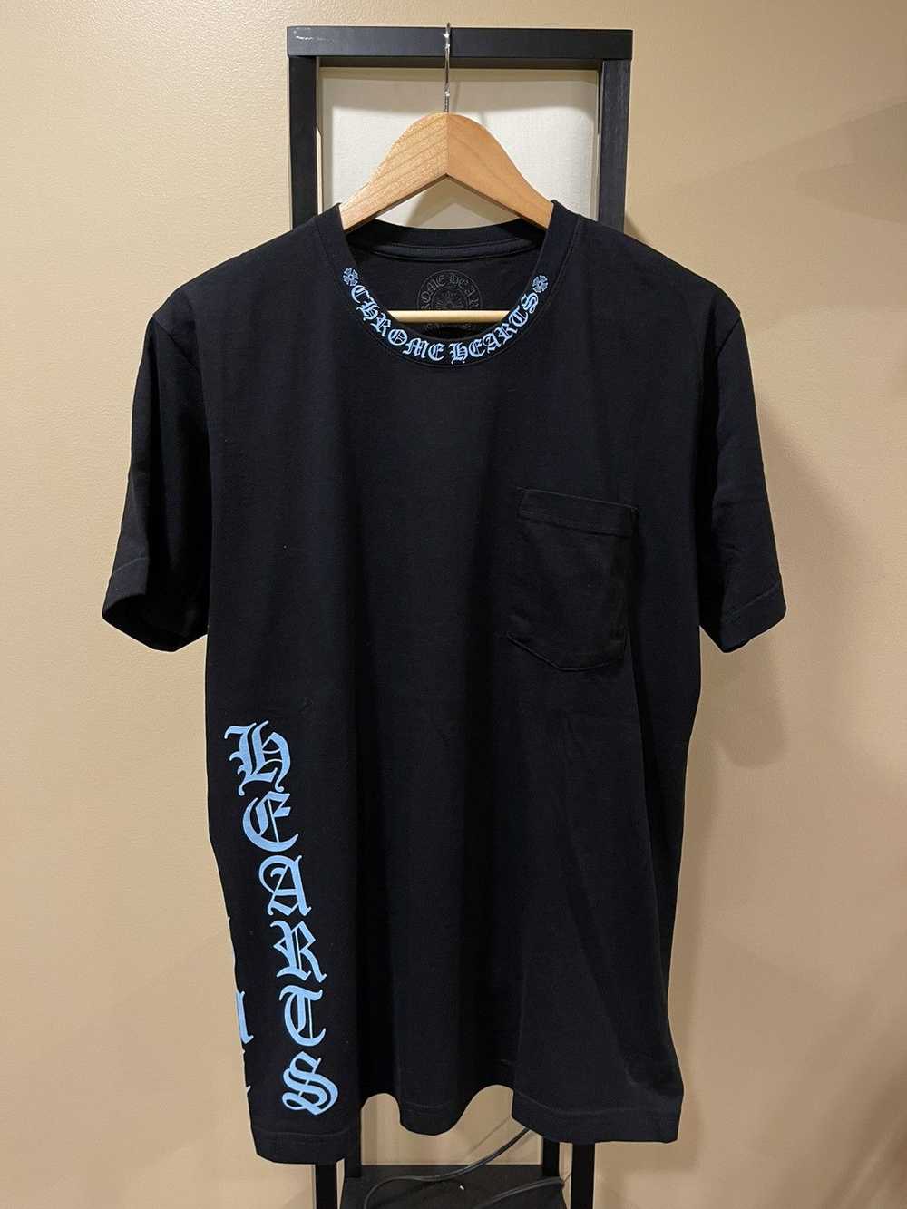 Chrome Hearts Chrome Hearts Black Pocket Tee Blue… - image 1