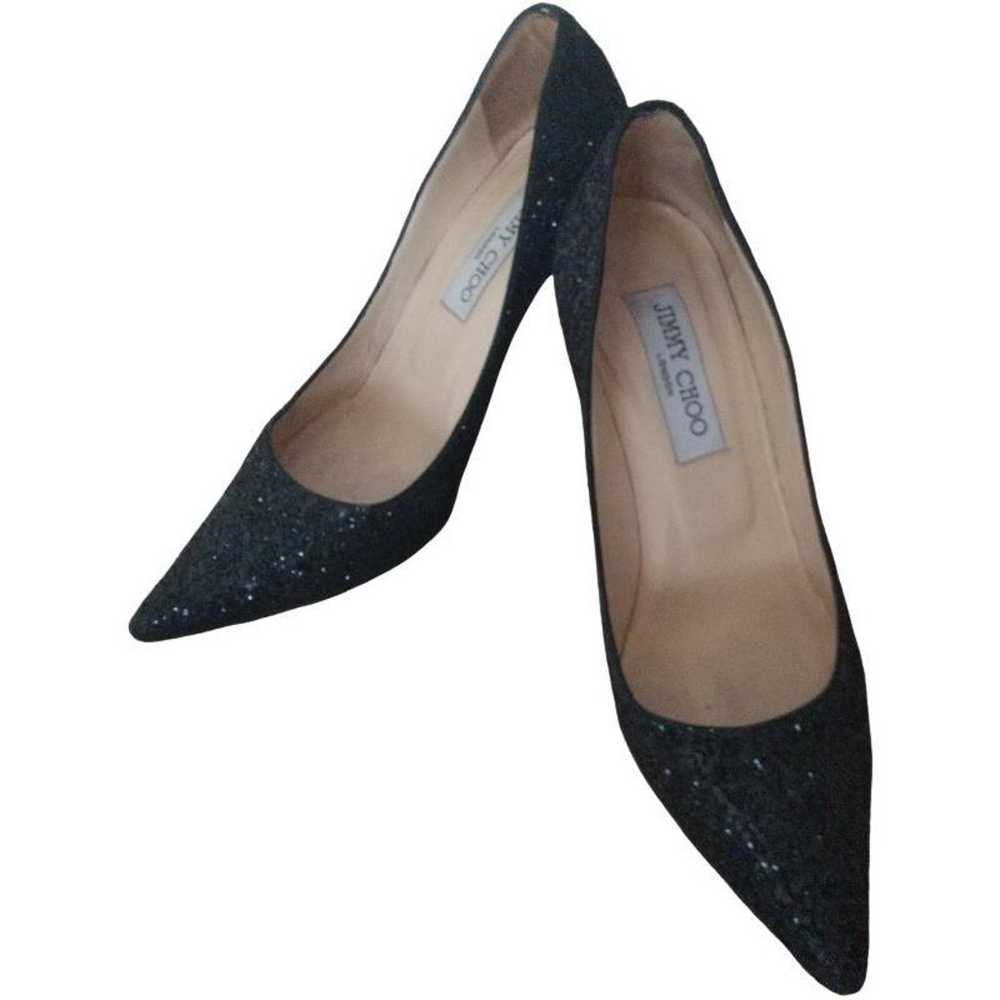 JIMMY CHOO Glitter Pumps, Size 36, Black - image 2