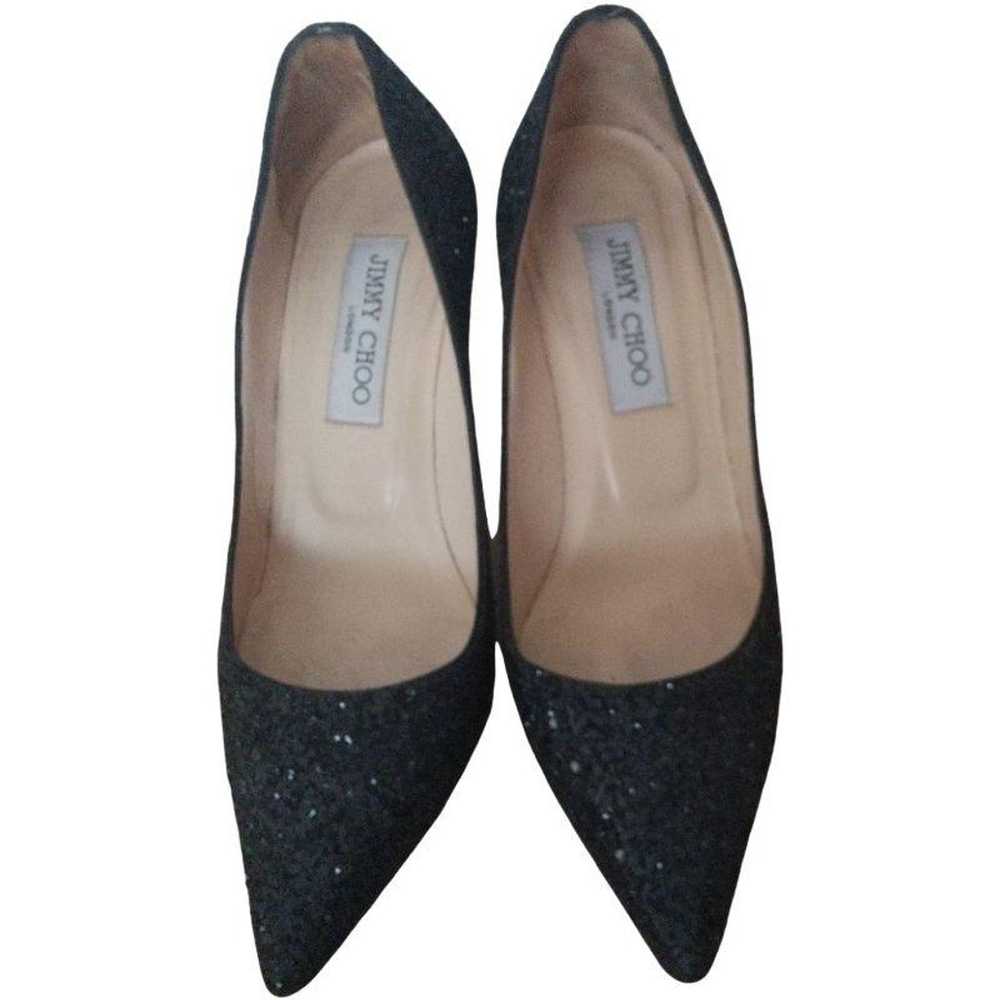 JIMMY CHOO Glitter Pumps, Size 36, Black - image 3