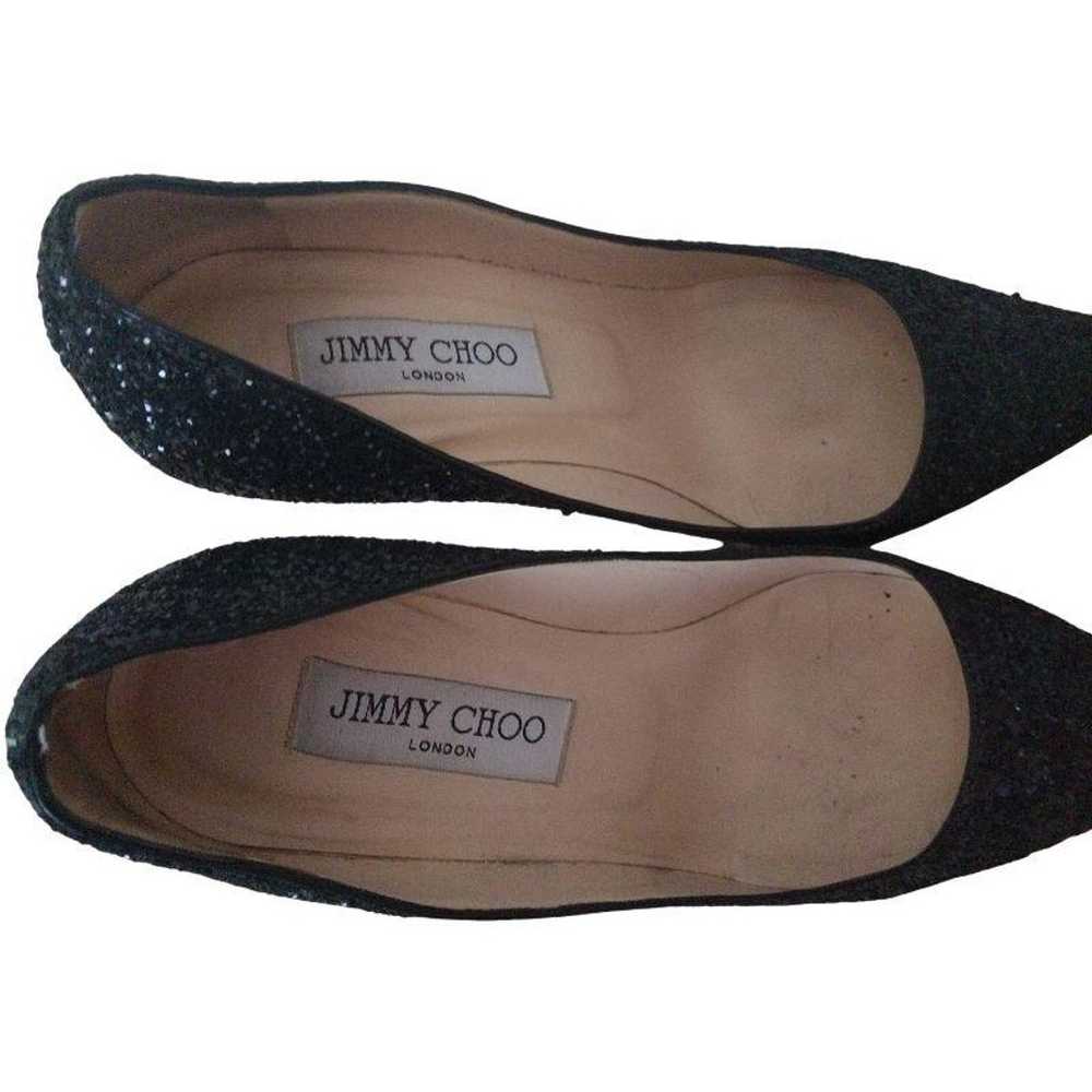 JIMMY CHOO Glitter Pumps, Size 36, Black - image 7