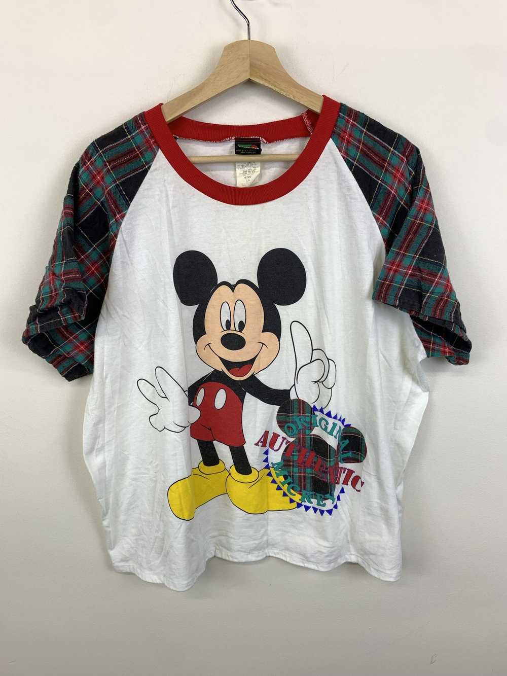 Disney × Tee Shirt × Vintage Vintage Flannel Mick… - image 1