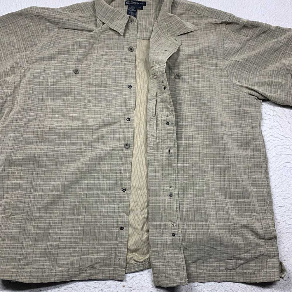 Vintage Mens XXL Brown Plaid 2XL Short Sleeve 5.1… - image 5