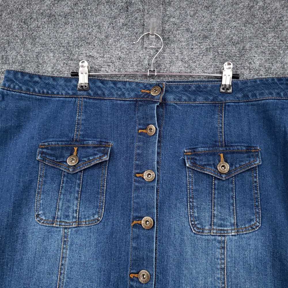 Vintage Ashley Stewart Skirt Womens 20 Blue Denim… - image 3