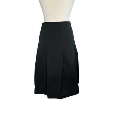 Max Mara S MAX MARA Pleated Black Wool Knee Lengt… - image 1