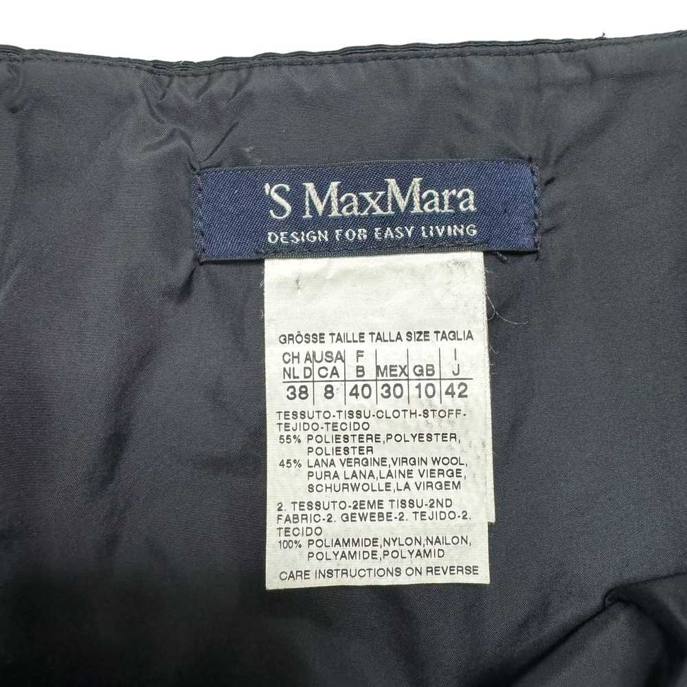 Max Mara S MAX MARA Pleated Black Wool Knee Lengt… - image 6