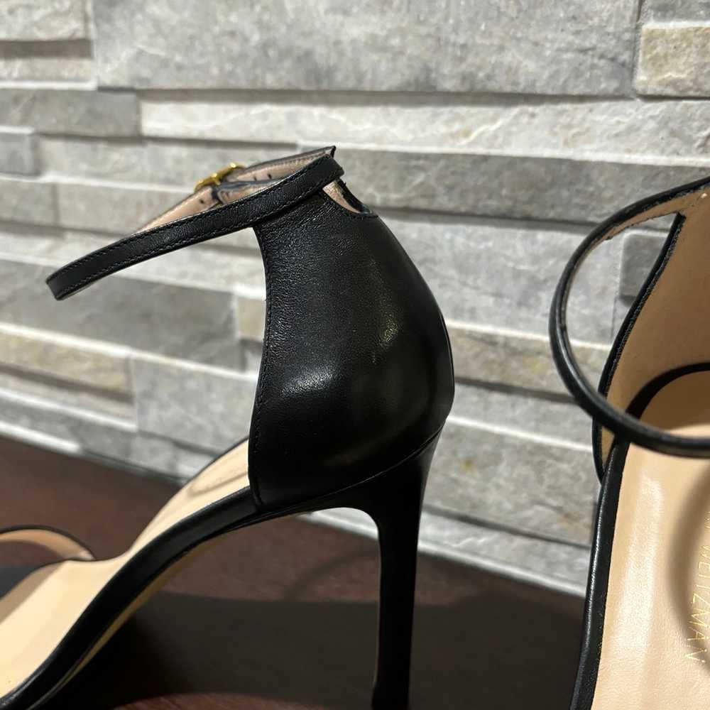 Stuart Weitzman Nudistsong Ankle Strap Heels Sand… - image 3