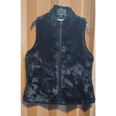 A.M.I. Large Acrylic Blend Faux Fur Furry Black V… - image 1