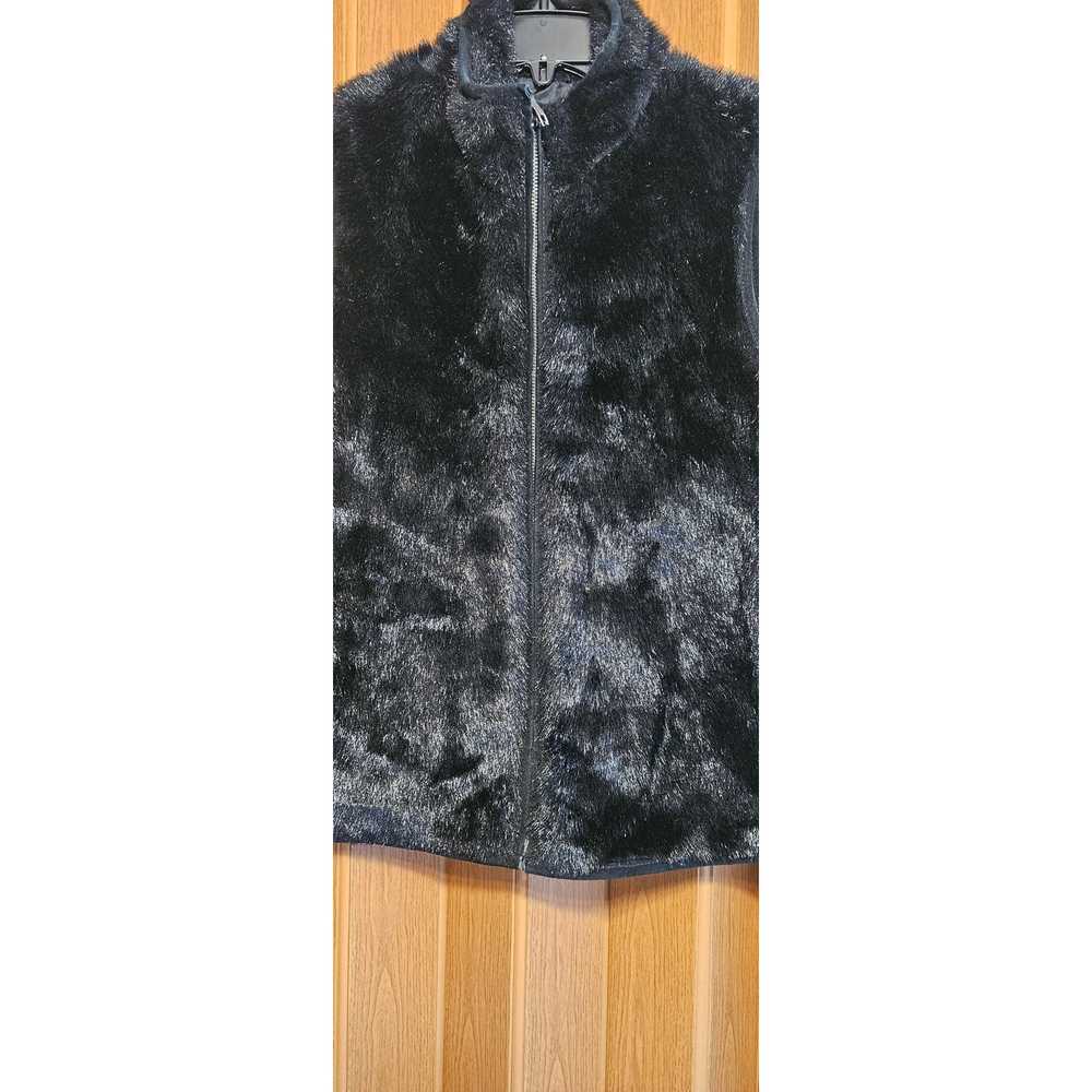 A.M.I. Large Acrylic Blend Faux Fur Furry Black V… - image 3