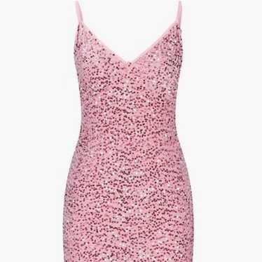 Women Adjustable Spaghetti Straps Sequin Dress - image 1