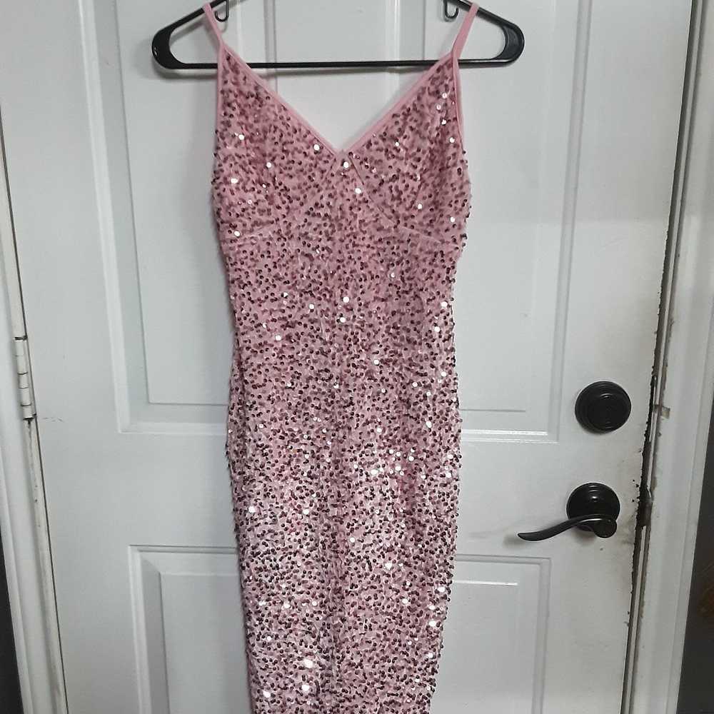 Women Adjustable Spaghetti Straps Sequin Dress - image 3