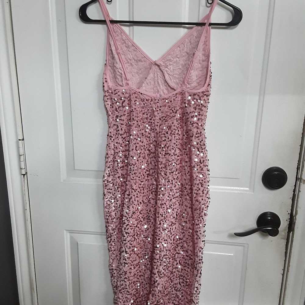 Women Adjustable Spaghetti Straps Sequin Dress - image 4