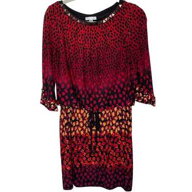 London Times Vibrant Colors Cheetah Print Dress E… - image 1