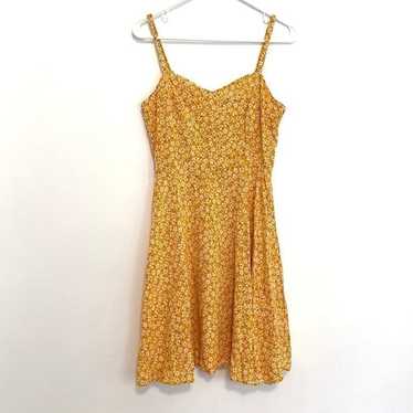 OLD NAVY Fit & Flare Printed Cami Dress Yellow Whi