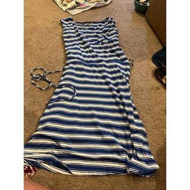 Talbots large blue & white dress