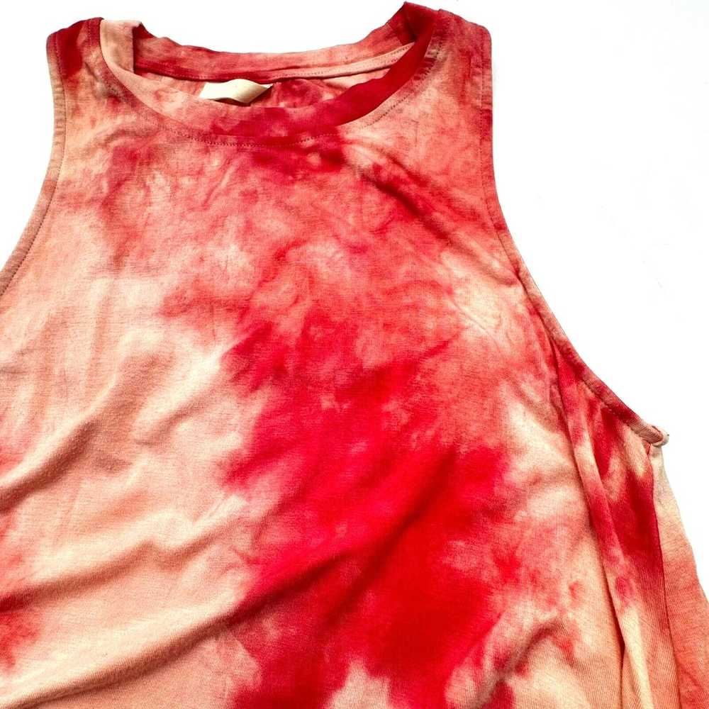 WISHLIST Large Red Pink Sleeveless Tie-Dye Stretc… - image 1