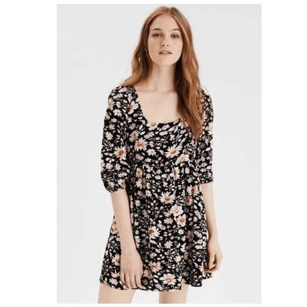 American Eagle Women's Floral Babydoll Mini Dress… - image 1