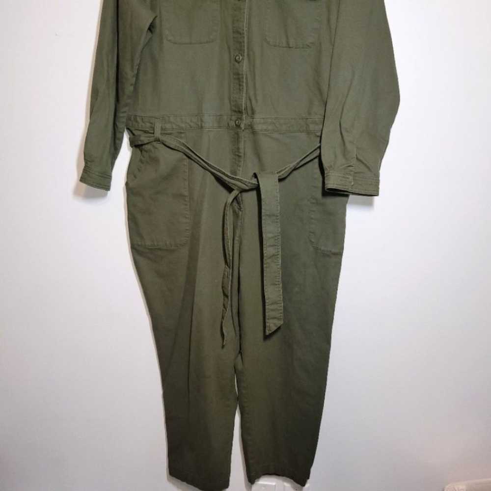 Old Navy Green Utility Canvas Jumpsuit XXL - image 4