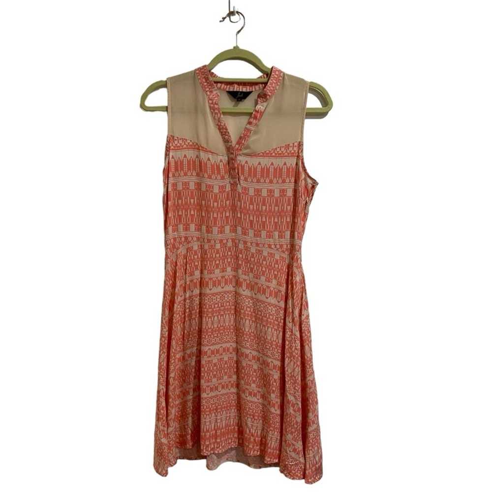 Jack Pink Geometric Midi Shift Dress Sz 6 - image 1