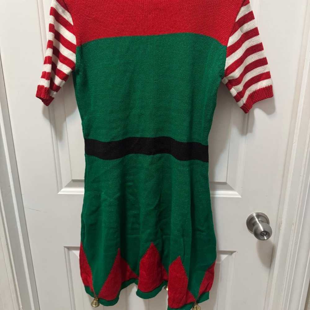 Women's Christmas Sweater Dress Elf Costume Santa… - image 4