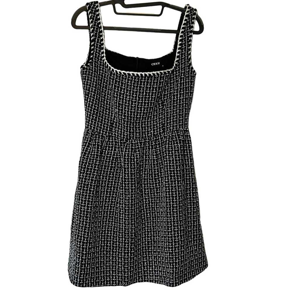 NWOT Women's Cider Black and White Tweed Babydoll… - image 2