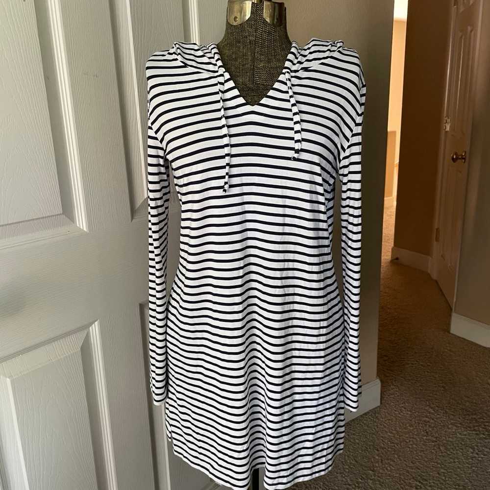 Mott 50 Navy White Striped Sun Protection Coverup… - image 2