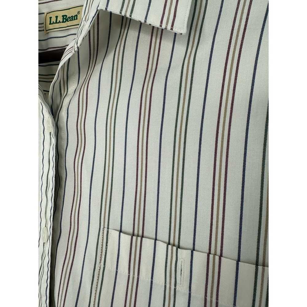 Vintage 1980s LL Bean Striped Button Up Shirt Wom… - image 3