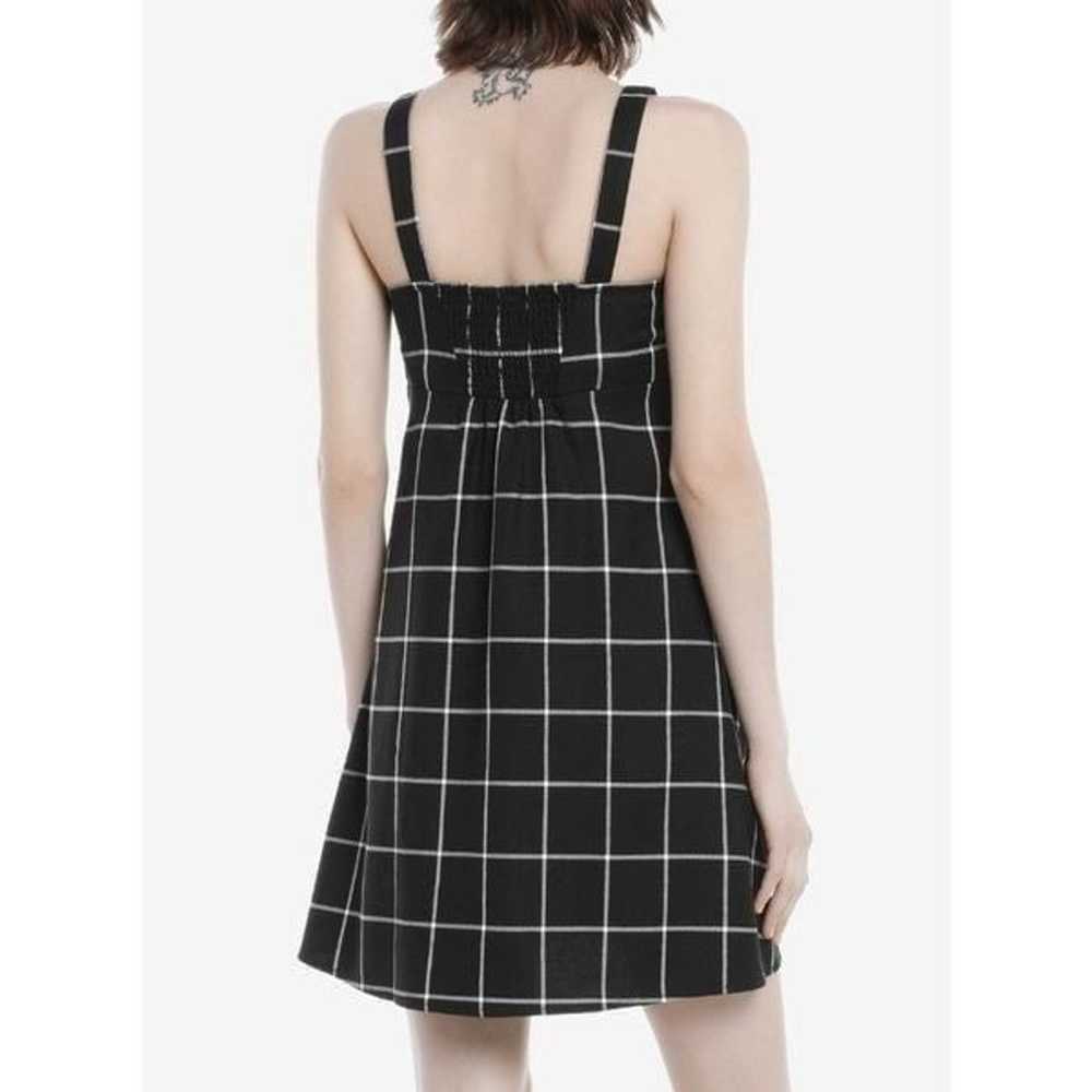 Hot Topic Black White Plaid Buckle Strap Mini Dre… - image 9