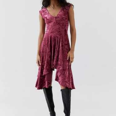 UO Silence Noise Corina Crushed Velvet Short Slee… - image 1