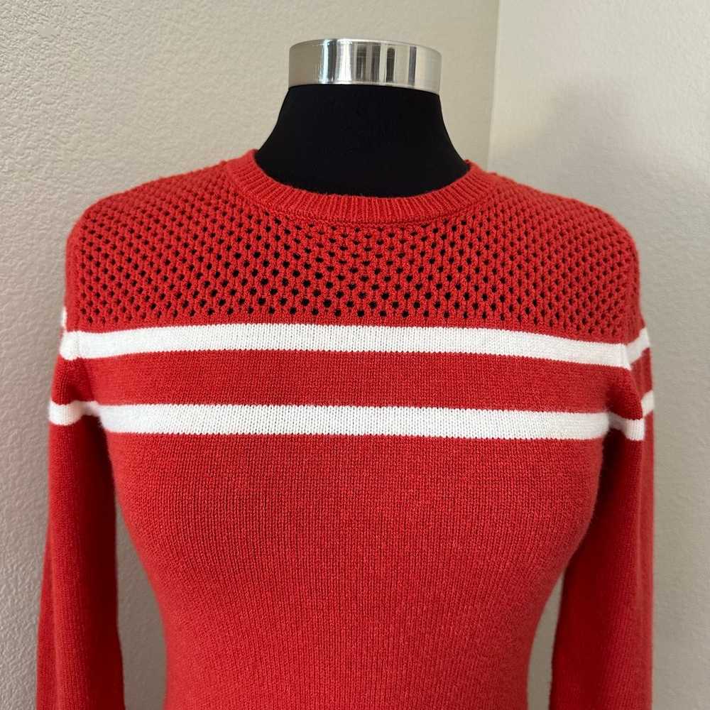 Angie Stripped Long Sleeve Orange Red Sweater Dre… - image 2