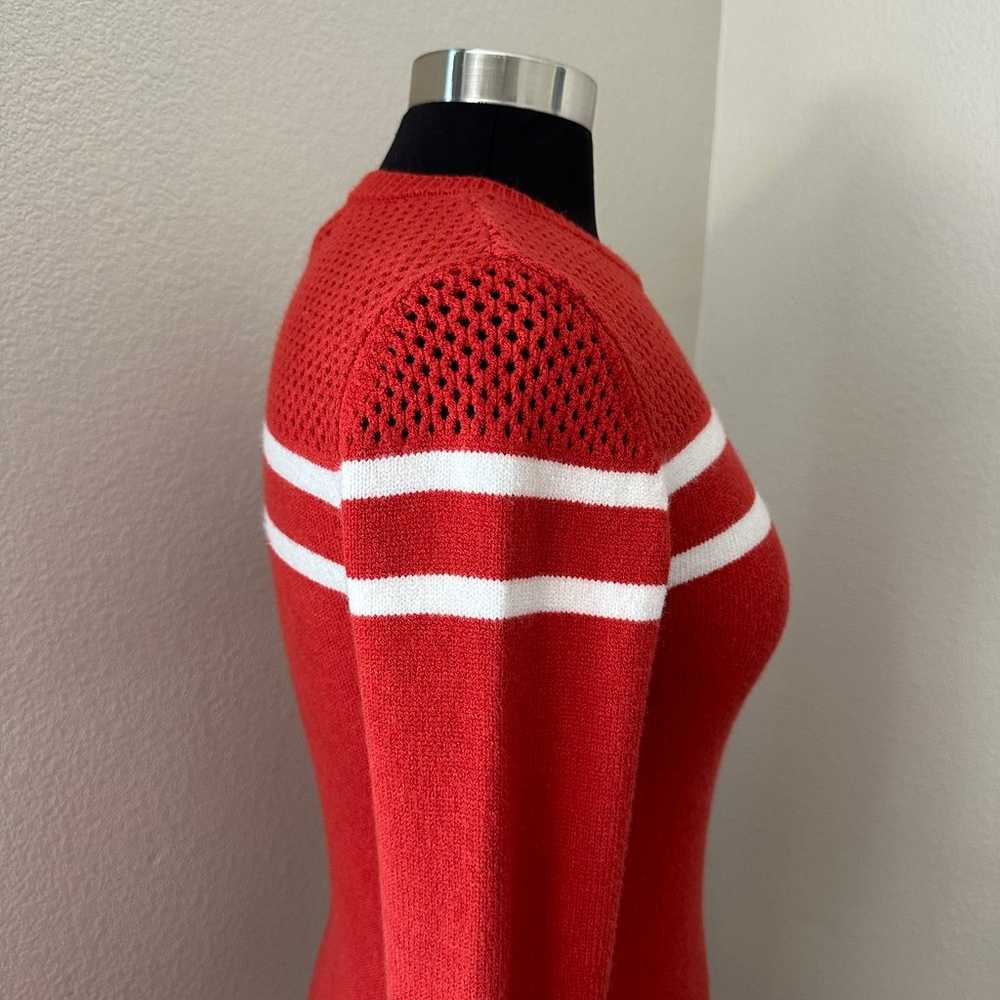 Angie Stripped Long Sleeve Orange Red Sweater Dre… - image 4