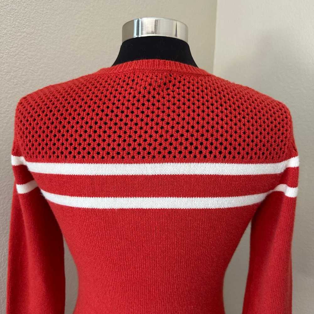 Angie Stripped Long Sleeve Orange Red Sweater Dre… - image 6