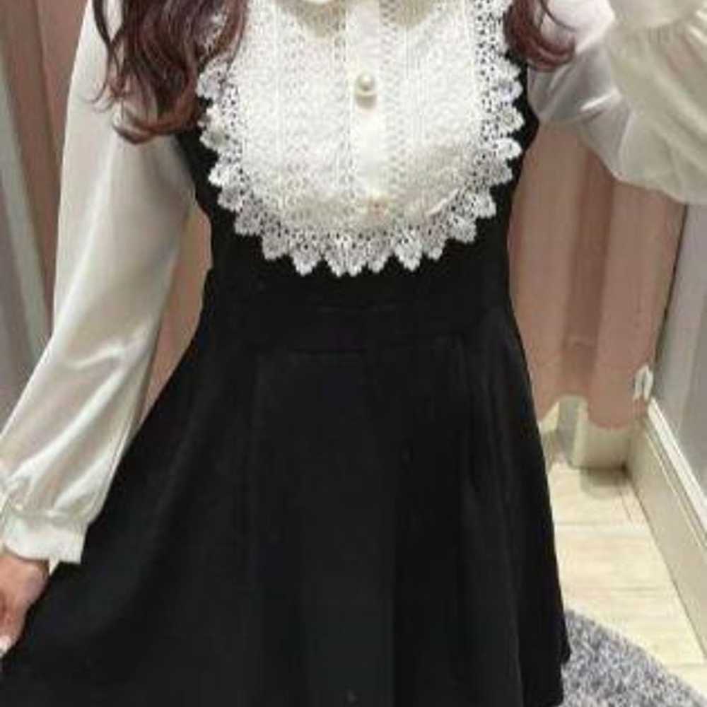 evelyn Collar Lace Dress - Size S, Black - image 1