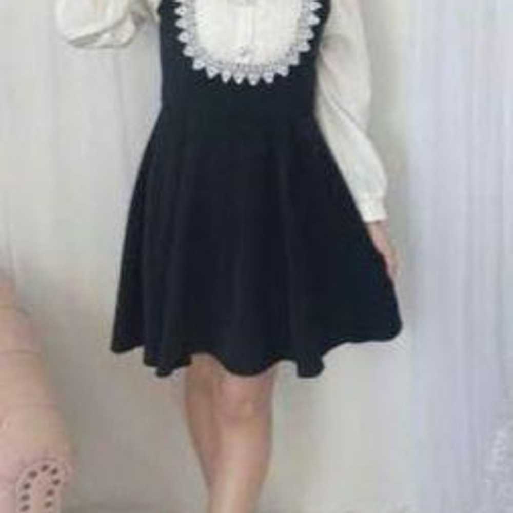 evelyn Collar Lace Dress - Size S, Black - image 2