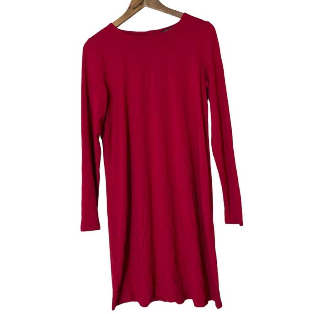 Eileen Fisher Red Long Sleeve Midi Dress Womens S… - image 1