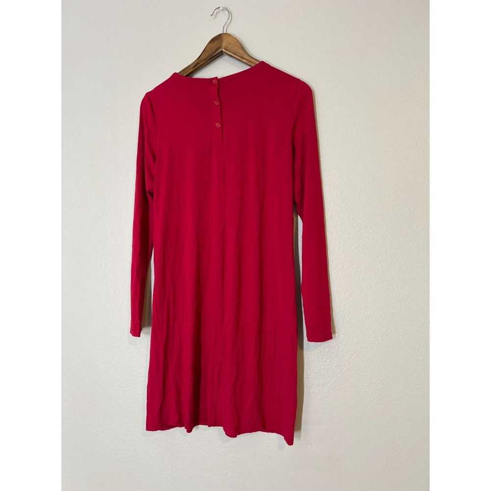 Eileen Fisher Red Long Sleeve Midi Dress Womens S… - image 3