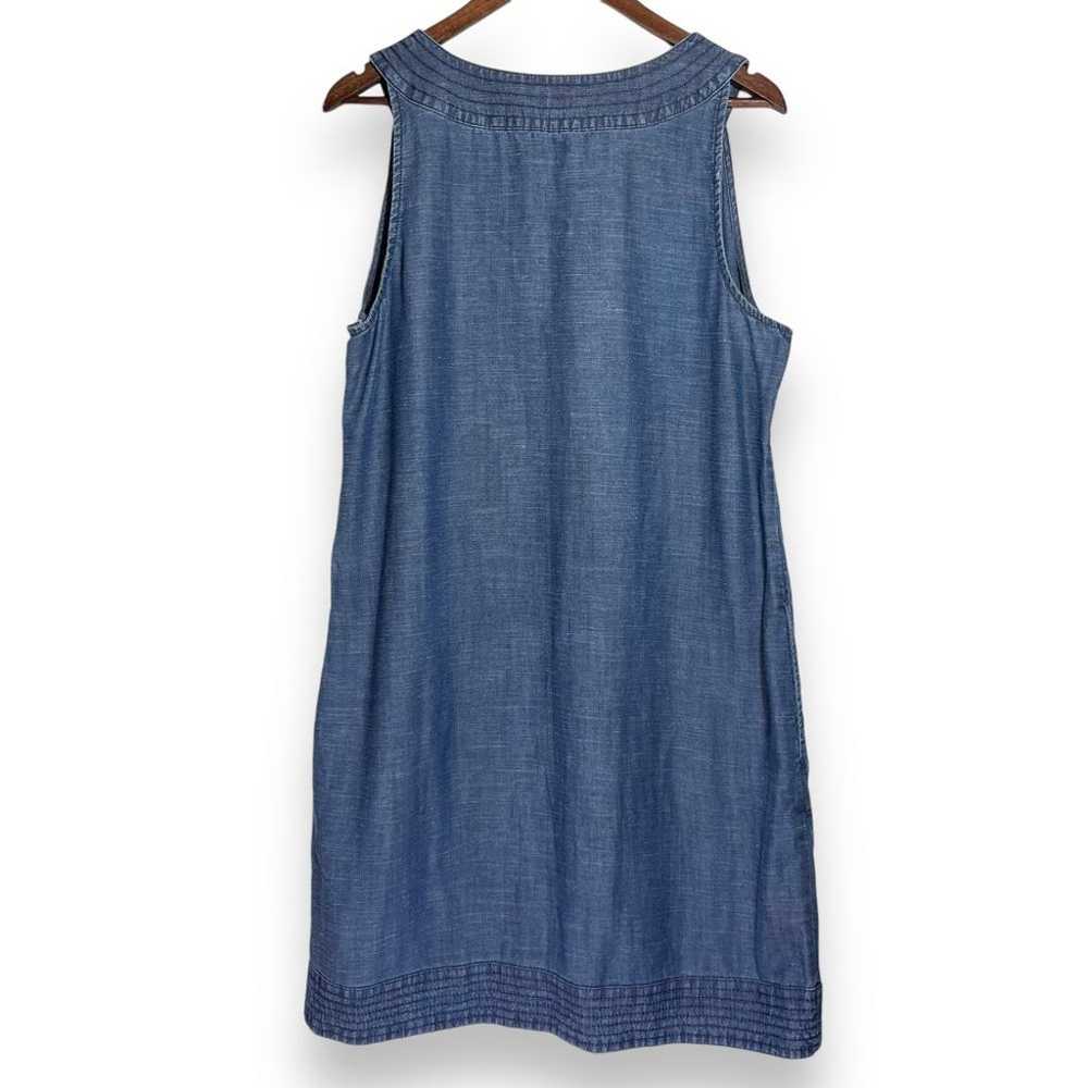 J. Jill Tencel Linen Shift Dress Women's L Twill … - image 4