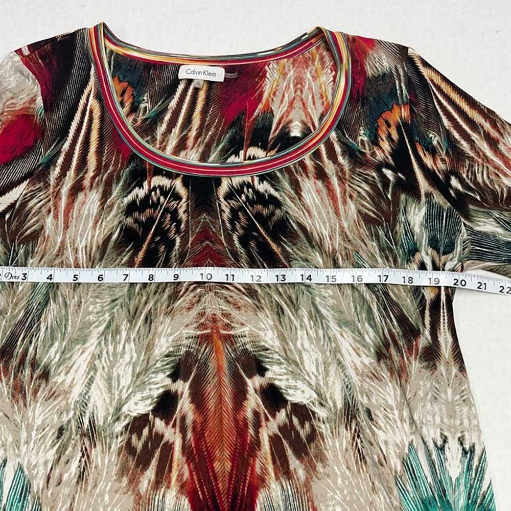 Calvin Klein Multicolored Feather Print Abstract … - image 7