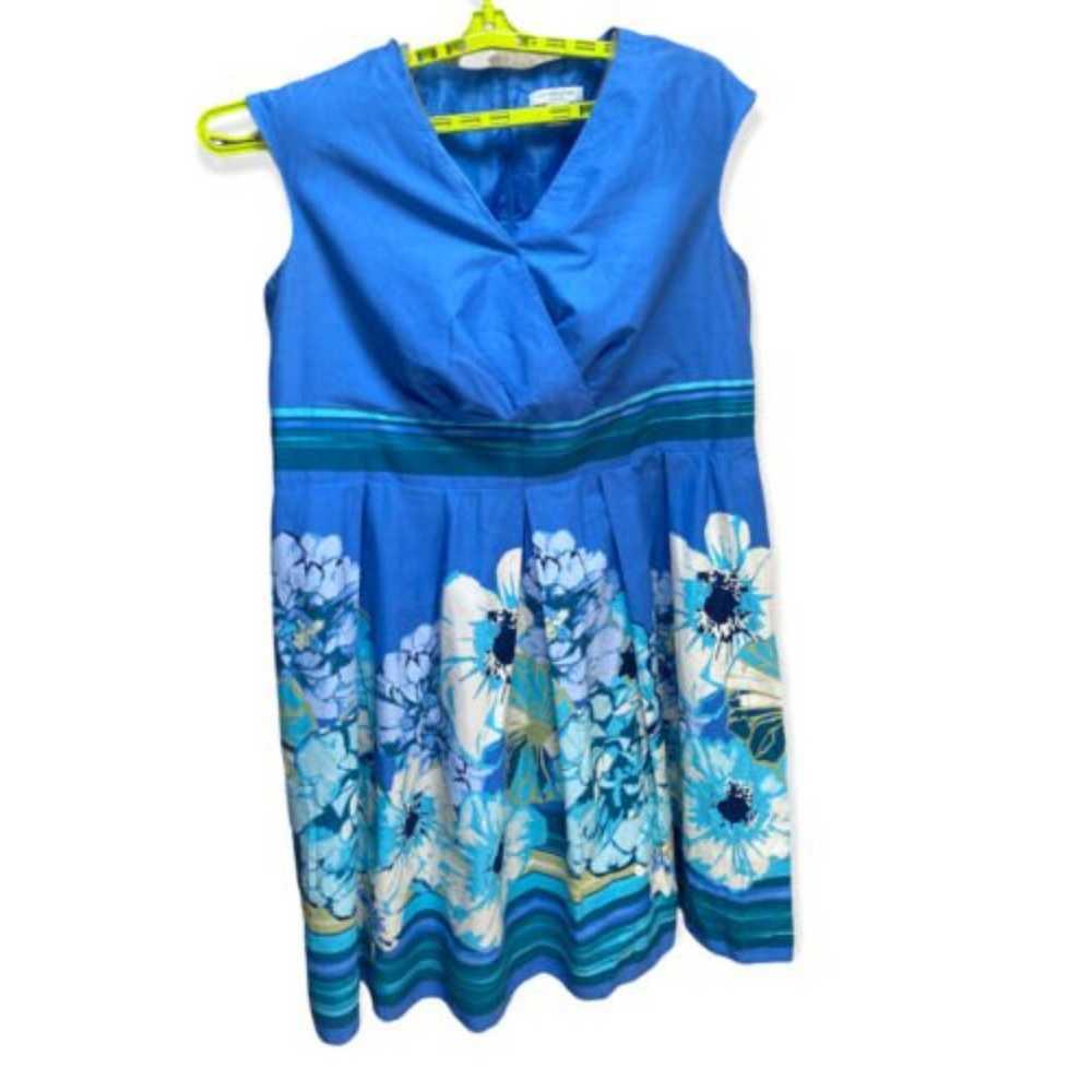 Liz Claiborne Woman Blue Floral skirt Surplice Sl… - image 7