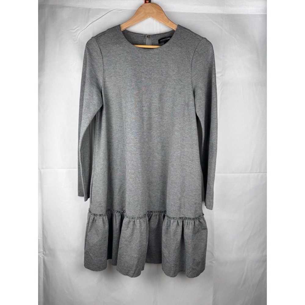 Banana Republic Shift Dress Grey Long Sleeve Ruff… - image 3