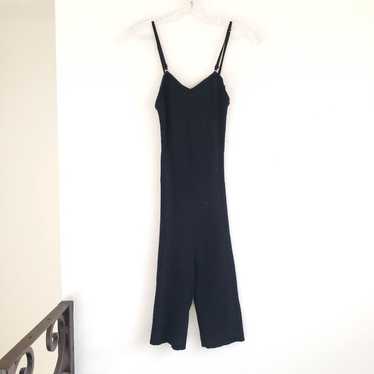 Free People Black Ribbed Shortalls