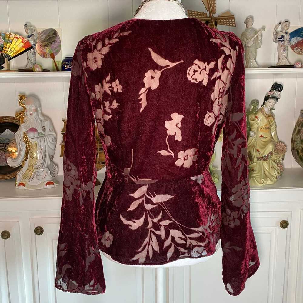 90’s Y2K Boho Velvet Bell Sleeve Top - image 5