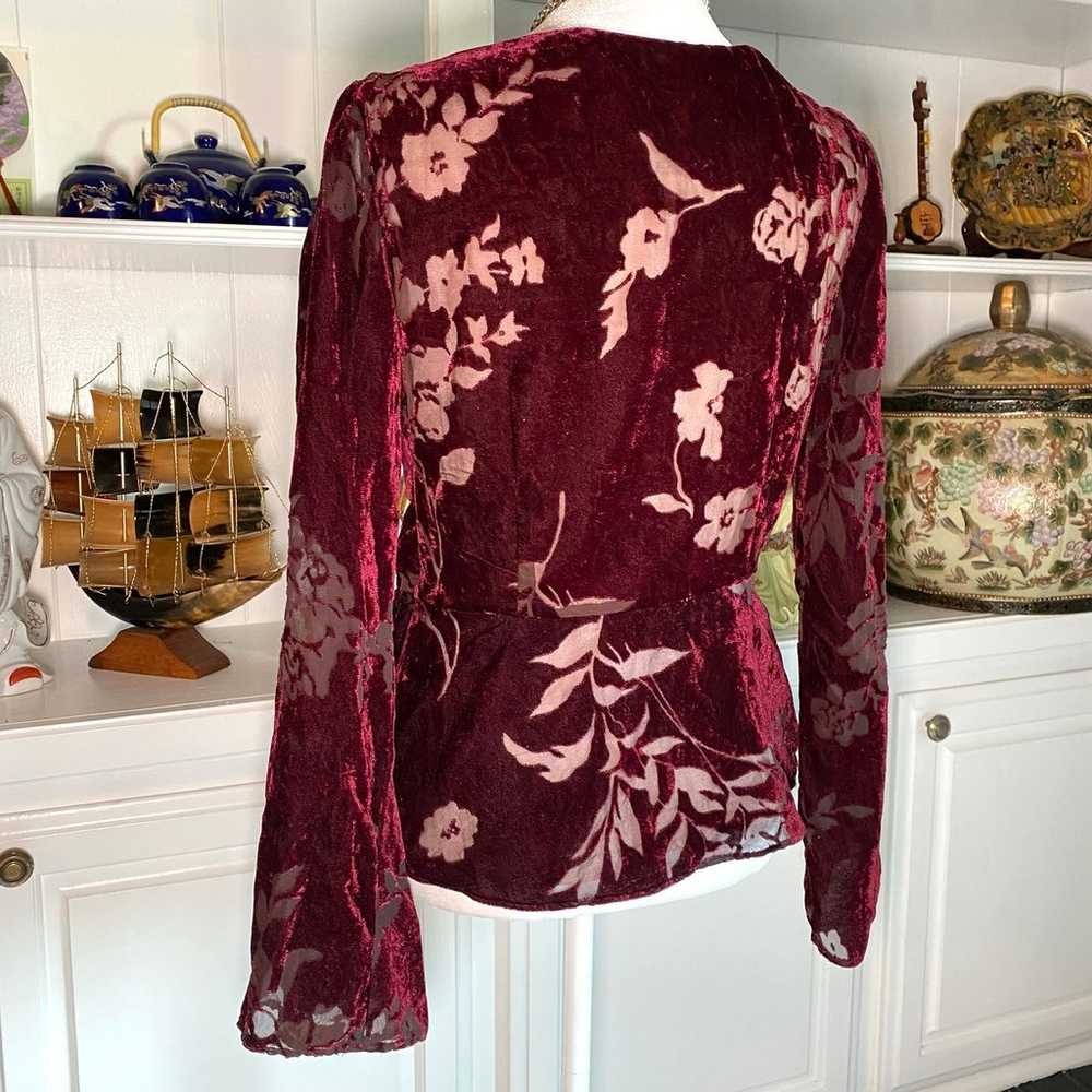 90’s Y2K Boho Velvet Bell Sleeve Top - image 6