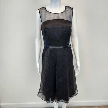 Vintage Y2K Express Illusion Neck Black Dress Wom… - image 1