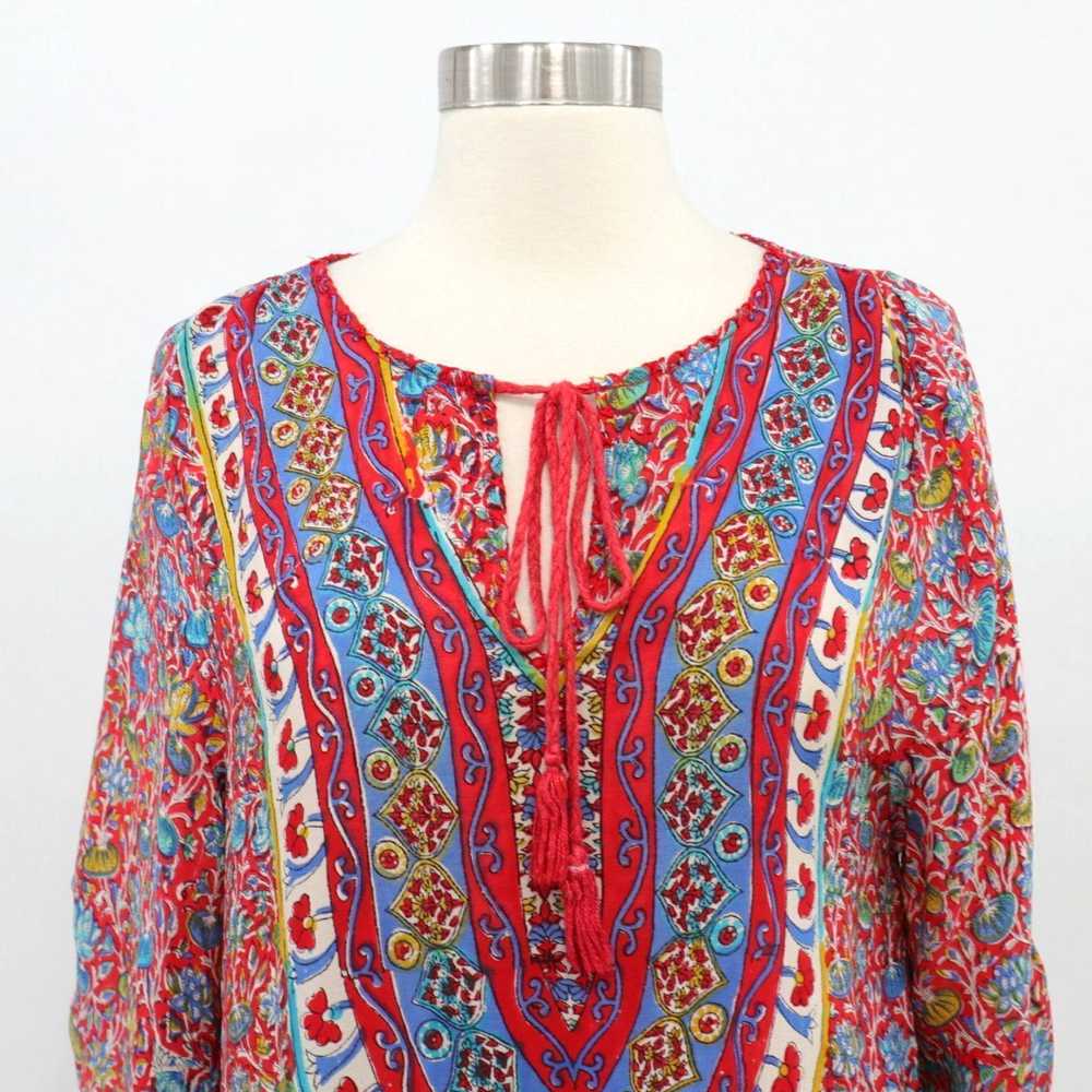 Iolani Silk Bohemian Floral Print Womens Tunic Dr… - image 2